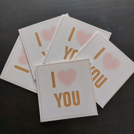 Felicitari - Felicitare Patrată I ❤️ You: O expresie simplă și puternică a iubirii într-un design atrăgător