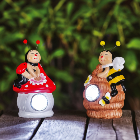 Pentru casa - Figurine solare animale - 2 tipuri - 1 LED alb - 8,5 x 8 x 15 cm