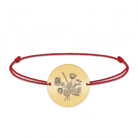 Bratari personalizate - Flora - Bratara personalizata snur buchet flori banut din argint 925 placat cu aur galben 24K