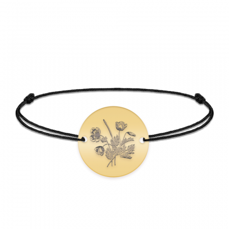 Flora - Bratara personalizata snur buchet flori banut din argint 925 placat cu aur galben 24K [1]