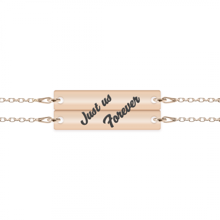 Seturi - Forever - Set bratari din argint 925 placat cu aur roz tablite personalizate pentru cuplu