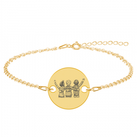 Bratari personalizate - Friends - Bratara personalizata pentru cei mai bun prieteni din argint 925 placat cu aur galben 24K - Banut