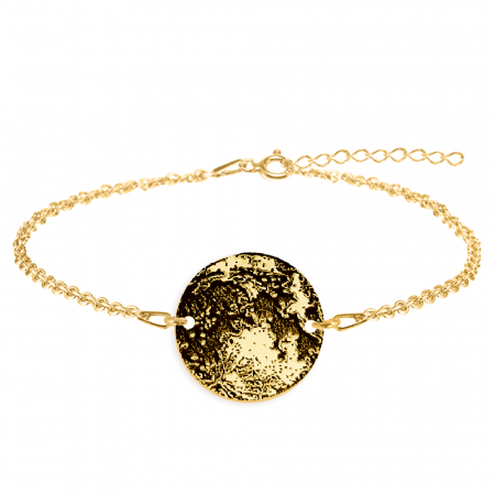 Bijuterii personalizate - Full Moon - Bratara personalizata din argint 925 placat cu aur galben 24K Luna plina