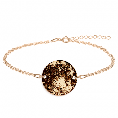 Bijuterii personalizate - Full Moon - Bratara personalizata din argint 925 placat cu aur roz Luna plina