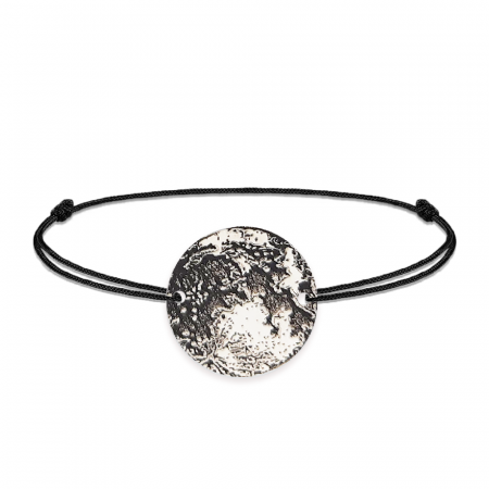 Bijuterii personalizate - Full Moon - Bratara personalizata snur cu banut din argint 925 Luna plina
