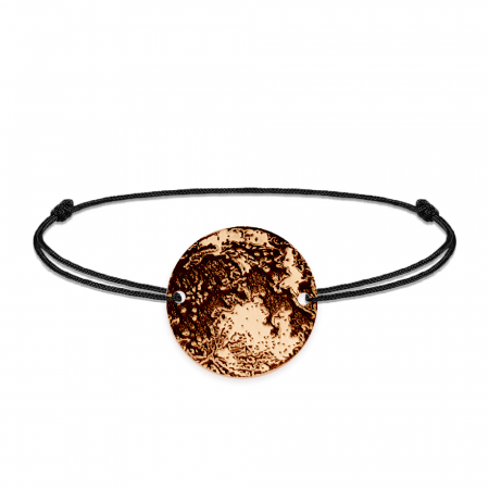 Bratari personalizate - Full Moon - Bratara personalizata snur cu banut din argint 925 placat cu aur roz Luna plina