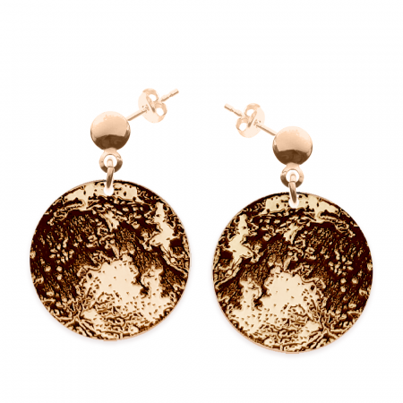 Cercei personalizati - Full Moon - Cercei personalizati luna plina din argint 925 placat cu aur roz