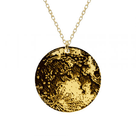 Bijuterii placate cu aur - Full Moon - Colier personalizat din argint 925 placat cu aur galben 24K Luna plina