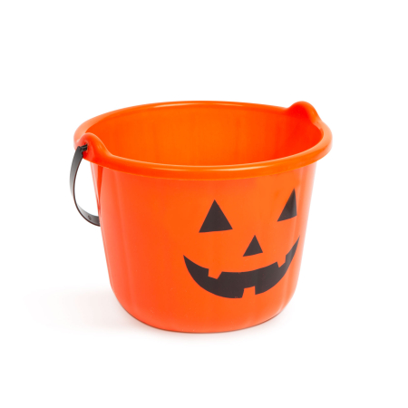 Casa si Gradina - Găleată material plastic de Halloween - model dovleac - 20 x 15 cm