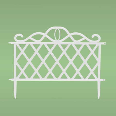 Amenajare si Decor Gradina - Gard gradina decorativ flori, 47x36 cm, separator gazon, plastic alb, 