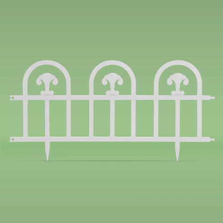 Amenajare si Decor Gradina - Gard gradina decorativ flori, 60x30 cm, separator gazon, plastic alb, 