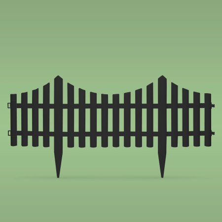 Amenajare si Decor Gradina - Gard gradina decorativ flori, 60x32 cm, separator gazon, plastic negru