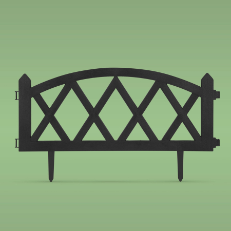 Amenajare si Decor Gradina - Gard gradina decorativ flori, 60x34 cm, separator gazon, plastic negru