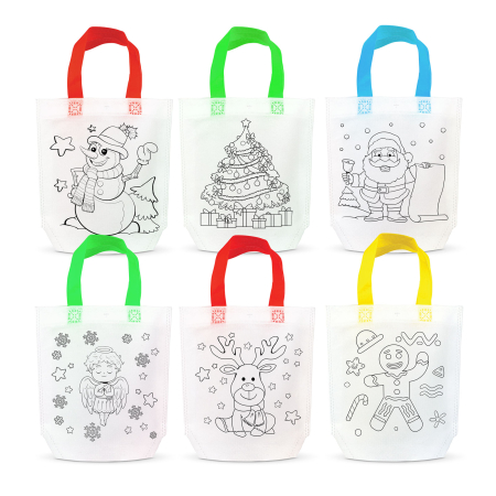 Casa si Gradina - Geantă de colorat - de Crăciun - cu 4 carioci - 24 x 22 cm - 6 modele