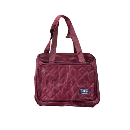 Casa si Gradina - Geanta pentru scutece, burgundy, de umar si mana, buzunare multiple, 36 x 31 x 3 cm