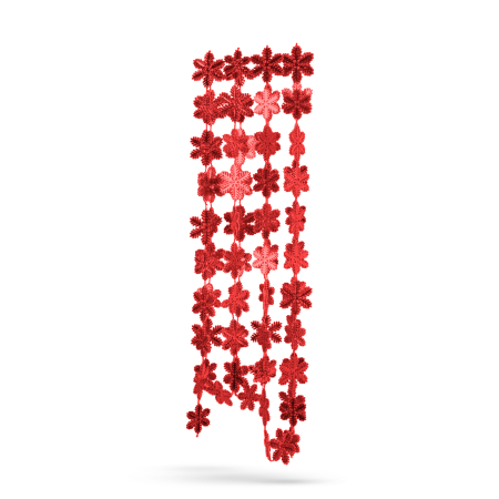 Ghirlandă de Crăciun - fulg de nea - 2,7 m - roșie [1]
