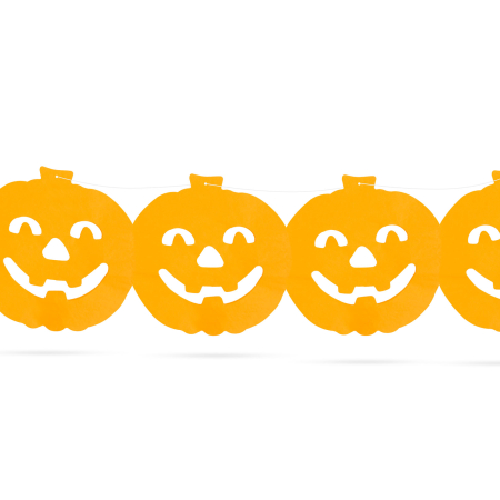 Pentru casa - Ghirlandă de hârtie Halloween - model dovleac - 3m