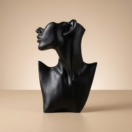 Pentru casa - Suport Expunere Bijuterii Bust Feminin, Acrilic Negru, 26 cm – Eșarfe, Coliere și Cercei