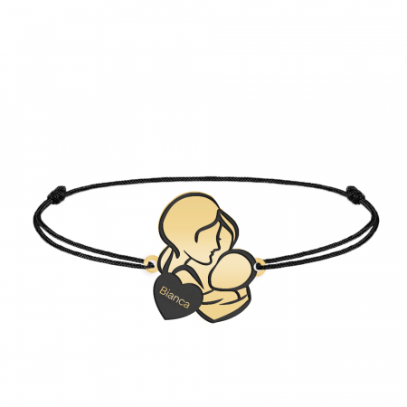 Bratara Mama si Bebe cu posibilitate de gravare - argint 925 placat cu aur 24K [3]