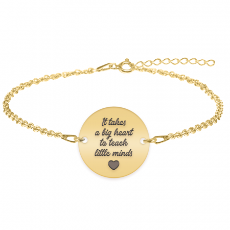 Bratari personalizate - Graduatio - Bratara personalizata profesoara/invatatoare din argint 925 placat cu aur galben 24K