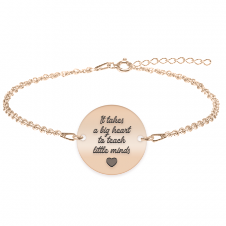 Bratari personalizate - Graduatio - Bratara personalizata profesoara/invatatoare din argint 925 placat cu aur roz