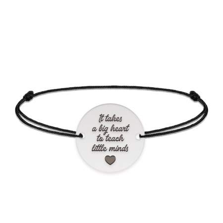 Bijuterii personalizate - Graduatio - Bratara personalizata snur profesoara/invatatoare din argint 925