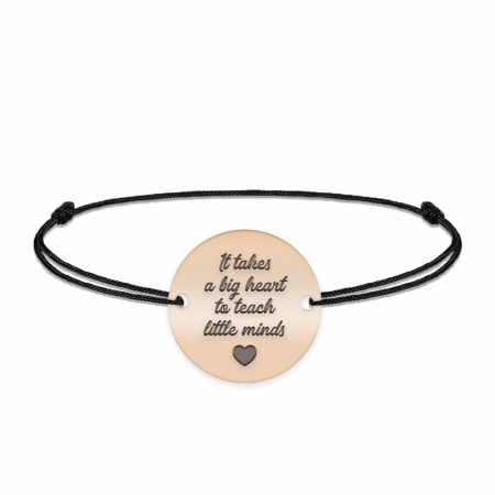 Bratari personalizate - Graduatio - Bratara personalizata snur profesoara/invatatoare din argint 925 placat cu aur roz