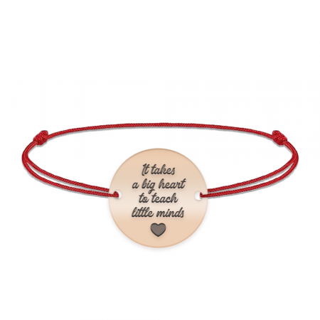 Graduatio - Bratara personalizata snur profesoara/invatatoare din argint 925 placat cu aur roz [3]
