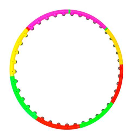 Casa si Gradina - Hulahop de masaj 90 cm, 40 bile magnetice, 8 segmente, stimulare musculatură și circulație