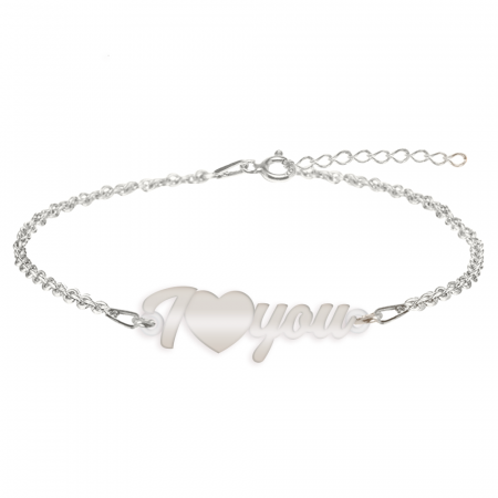 Bijuterii personalizate - I Love You - Bratara personalizata argint 925