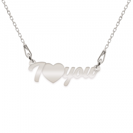 Lantisoare si coliere din argint - I Love You - Colier personalizat argint 925