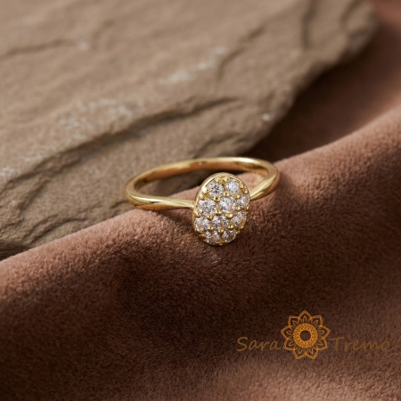 Inel Aura Cristalina – Inel placat cu 3 straturi de aur 14K, marime 7 [1]