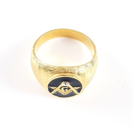 Inel barbatesc placat cu aur in stil masonic El Grande [1]