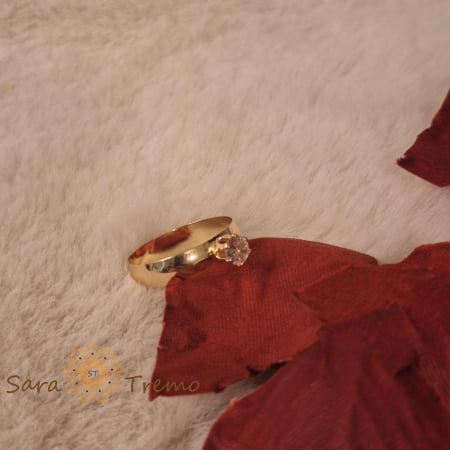 Inel logodna lat cu zirconia alb placat 18k - origine Brazilia [8]