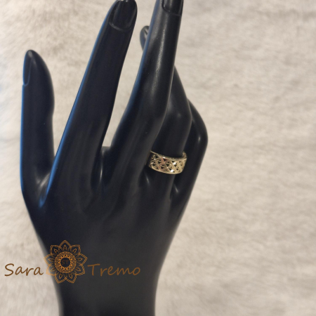 Inel filigranat latime 7 mm - placat 14k [3]