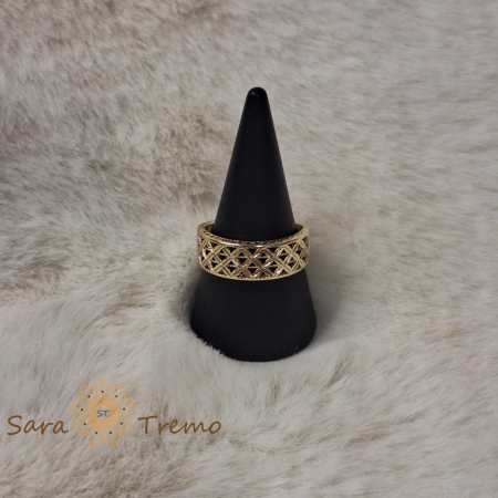 Inel filigranat latime 7 mm - placat 14k [5]