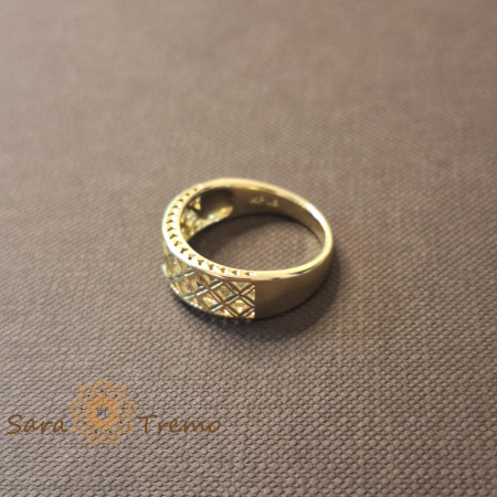 Inel filigranat latime 7 mm - placat 14k [1]