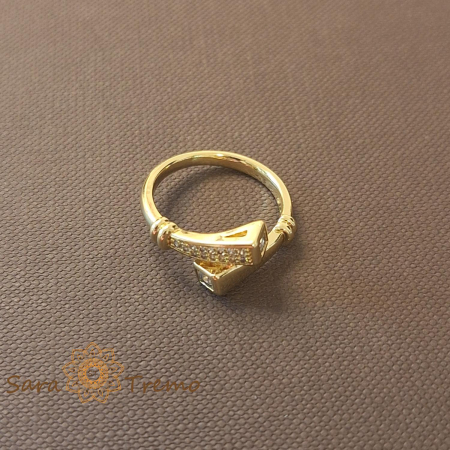 Inel Sigiliul Puterii design regal cu cristale zirconia albe - placat 14k [1]