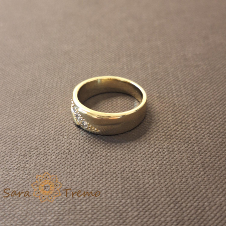 Inel clasic femei placat 14k cu zirconia fin - latime 6mm [2]