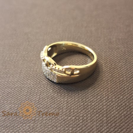 Inel placat 14k cu zirconia model decupat - latime 8 mm [1]
