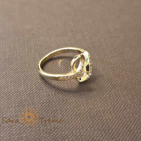 Inel tip sarpe cu cristale zirconia albe - placat 14k [4]