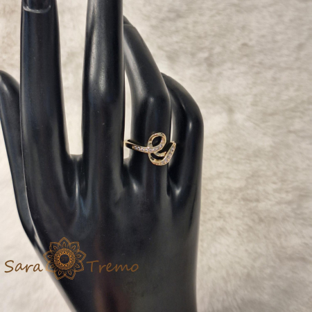 Inel tip sarpe cu cristale zirconia albe - placat 14k [1]