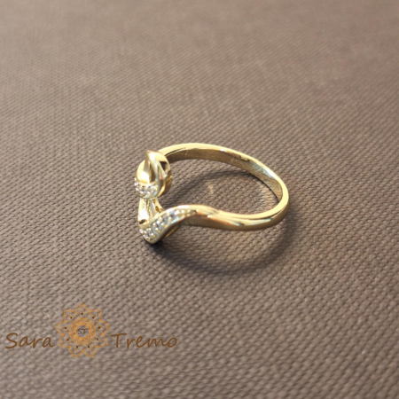 Inel tip sarpe cu cristale zirconia albe - placat 14k [2]