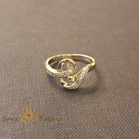 Inel tip sarpe cu cristale zirconia albe - placat 14k [3]
