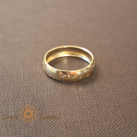 Verighete - Verigheta placata aur 18K finisaj mat gravuri fine Promisio - latime 4 mm