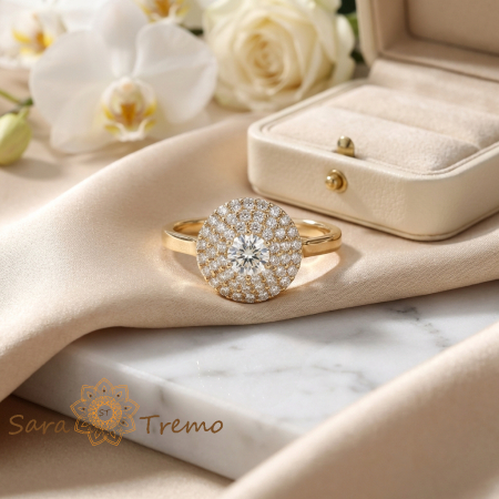 Inel Imperium Lux – Inel placat cu aur 14K cu zirconia albe pavate [1]