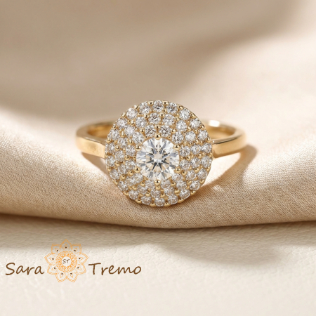 Inele - Inel Imperium Lux – Inel placat cu aur 14K cu zirconia albe pavate