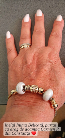 Inel Inima Delicata – Inel placat cu aur 14K cu zirconia albe [3]