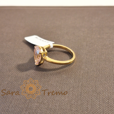 Inel placat cu aur cu cristal roz zirconia [3]