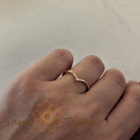 Inel placat cu aur Gold Princess, model simplu, arcuit ca o coroană de prințesă [3]